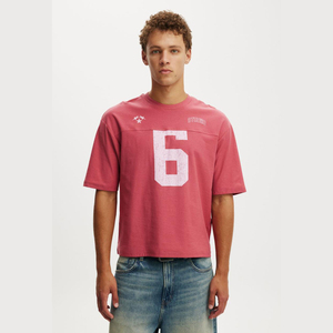 Camiseta unisex 100% poliéster con cuello en V, corte holgado, capa de malla, informal, manga corta, ajuste oversized, 240 gramos, tejido de punto, color liso, secado rápido - Product Image 1