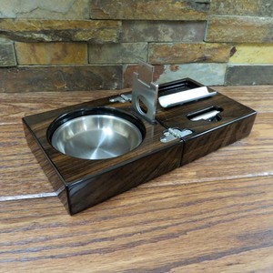 Cenicero de Escritorio de Madera, Diseño Minimalista Cuadrado, Bandeja de Metal con Tapa y Compartimento, para Uso Doméstico - Product Image 5