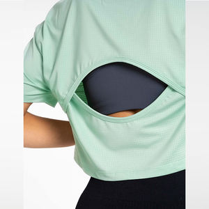 Top Corto Deportivo para Mujer, de Algodón, 180 g/m², Elástico, de Alta Calidad, con Logotipo Personalizado, Liso, Transpirable, de Secado Rápido, para Gimnasio y Entrenamiento - Product Image 4