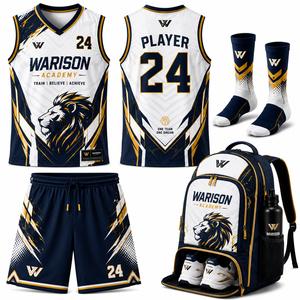 Ensemble d'uniformes de basketball de haute qualité pour équipe, en polyester respirant par sublimation, grandes tailles, kit d'uniformes de basketball pour équipe - Product Image 1