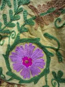 Beige Vintage Floral Women's Winter Velvet Suzani Hand Embroidery <b>Bridesmaid</b> <b>Jacket</b> Coat - Product Image 5