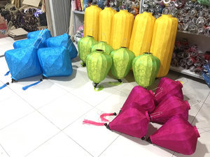 Silk Lanterns Hoi An Style Bamboo Silk Lanterns Hanging Decor For Garden Wedding Vietnam Silk Lanterns - Product Image 5