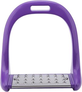 Estribos de acero inoxidable color púrpura para montar a caballo con base antideslizante para el pie, estribos para silla de montar ecuestre - Product Image 4