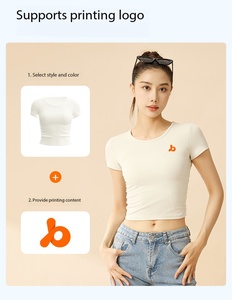 OEM เสื้อยืดกีฬาสตรี เสื้อยืดลายทาง เสื้อยืดออกกำลังกาย เสื้อยืดโยคะ เสื้อยืดระบายอากาศ เสื้อยืดแห้งเร็ว เสื้อยืดแขนสั้น - Product Image 3