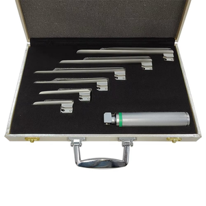 New Arrival Stainless Steel Macintosh Fiber <b>Optic</b> Laryngoscope Set 4 Single-Use Blades Professional Dental Machinery <b>Instrument</b> - Product Image 2