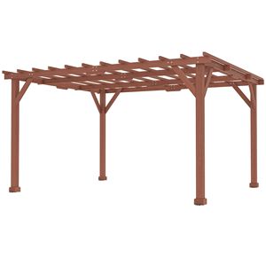 Pergola Moderna in Legno 3,35m x 3,78m, Elegante Gazebo da Esterno per Patio, Terrazza, Giardino, Prato, Pergolato per Vigneti - Product Image 1