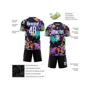 Uniforme de Fútbol Personalizable 100% Poliéster Transpirable de Secado Rápido Manga Corta Corte Regular Nombres de Equipo/Jugador Personalizados Logotipo Posiciones - Product Image 3