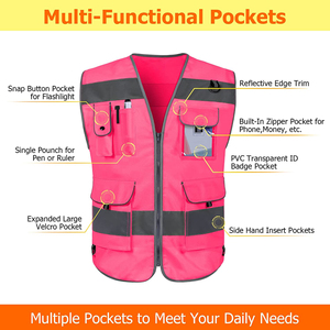 Gilet de sécurité réfléchissant haute visibilité, vêtements de travail ajustables pour les travailleurs de la construction, industriels, routiers et extérieurs, classe 2 ANSI - Product Image 3