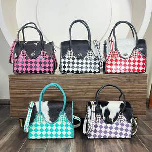 Sac fourre-tout vintage de luxe haut de gamme en cuir de vachette véritable à motif damier, nouvelle collection 2026 – Sacs à main élégants pour femmes, portés épaule et croisé - Product Image 4