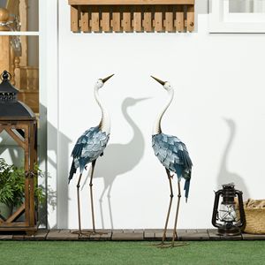 Sculture da Giardino con Gru Blu da 28,5 e 29 Pollici per Decorazioni di Patio, Prato e Cortile - Product Image 2