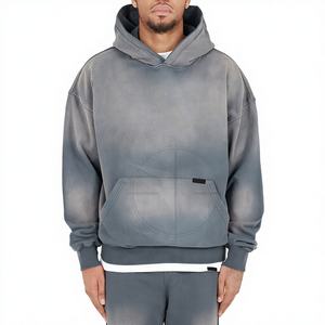 Sudadera con Capucha Personalizada para Hombre, Estilo Desgastado por el Sol, 450GSM, Felpa, Sudadera Moderna, Ropa Urbana, Fabricante de Fábrica con Etiqueta Privada OEM - Product Image 1