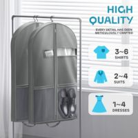 Sac de voyage pliable et réutilisable en non-tissé avec logo personnalisé, fenêtre transparente de 43 pouces, poches en maille pour chaussures, pour costumes, robes et vêtements