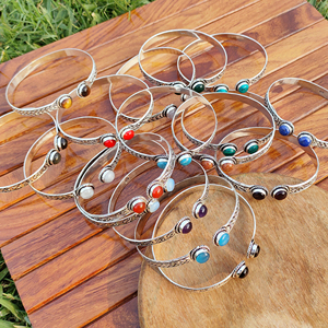 Brass Natural Gemstone Bangles for <b>Women</b> Meditation Chakra Healing and Daily Fashion Available for Export Price from India - Product Image 1