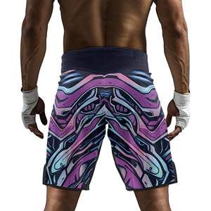 Men MMA Shorts Theme Print <b>Elastic</b> Waist Gym Training Kickboxing Lightweight Quick Dry Colorful top mens mma martial arts - Product Image 5