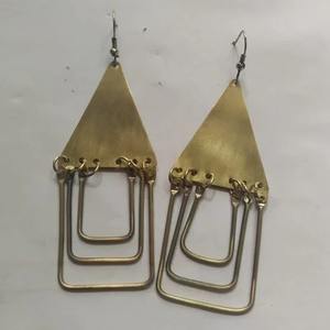 Premium Quality Geometric Brass Dangle Earring Designer <b>Jewelry</b> for Women Office <b>Travel</b> and Casual Wear At Best Market Price - Product Image 2