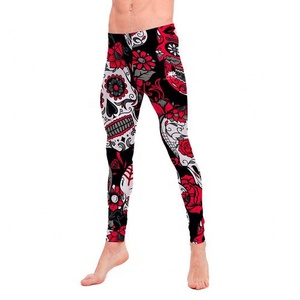 Quick Dry High Quality Customized Logo Printing Outdoor Compression Wear Men Mid Waist Tight <b>Leggings</b> - Product Image 1