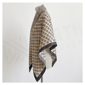 NORTH APPROACH Women's Square Silk Scarf Geometric Print Elegant Multi-Functional Fashion Accessory All Seasons - Product Image 3