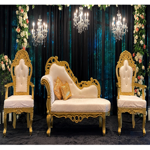 Wedding Maharaja Stage <b>Sofa</b> Set for Couples Luxurious White <b>Gold</b> Wedding <b>Sofa</b> Set Elegant Look Wedding Love Seater <b>Sofa</b> Set USA - Product Image 1