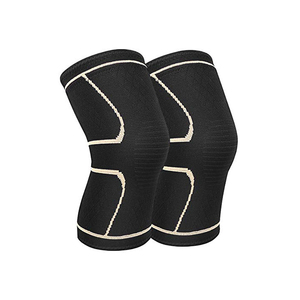 Genouillères élastiques noires, design uni, équipement de soutien et de compression pour hommes - Product Image 6