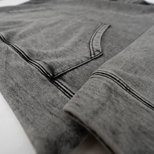 Sweat-shirt à capuche décontracté pour l'extérieur, en coton épais, délavé à l'acide, personnalisable, pour impression - Product Image 5