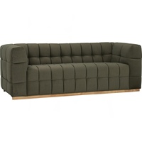 Sofá Seccional Moderno de Tres Plazas, Estilo Mid-Century, Relleno de Espuma, Tapizado en Tela, Resistente a Mascotas, con Cojines Acolchados, Ideal para Apartamentos y Hoteles