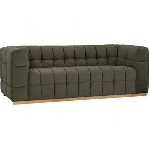 Modern Midcentury Three Seater Sectional Fabric <b>Sofa</b> Track <b>Pet</b> Friendly Upholstered Solid Wood Base for Living Room Apartment - Product Image 1