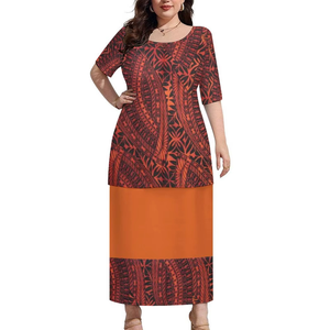 Nuevo Vestido Puletasi Samoano de Bambú y Cáñamo, 2 Piezas, Talla Grande, Conjunto de Dos Piezas para Mujer, Diseño Tradicional Polinesio Samoano - Product Image 2