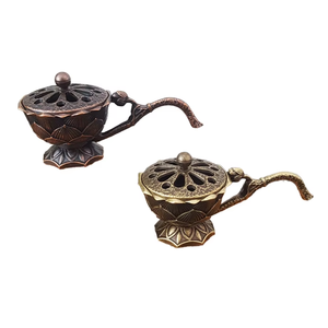 Porte-encens ajouré en bronze pour cônes et spirales d'encens Dhoop, accessoire de décoration et d'ambiance pour la maison et le bureau - Product Image 1