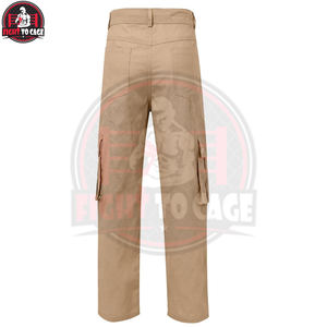 Pantalon cargo à cordon de serrage, coupe droite, multi-poches, couleur unie, décontracté, en toile légère, design unique, pour toutes les saisons - Product Image 3