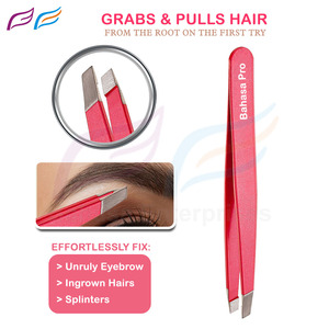 แหนบปลายเฉียงความแม่นยำสูง สีตามสั่ง ผลิตจากสแตนเลส รับผลิตแบบ OEM ODM แหนบตกแต่งคิ้ว แบรนด์ส่วนตัว โรงงานผลิตโดยตรง ราคาดีที่สุด - Product Image 2