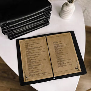 Porta Menús de Cuero Genuino Hecho a Mano, Ligero, Resistente al Agua, Personalizable, para Cafetería, LMC-0226 - Product Image 1