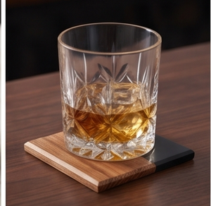 Modern Black Resin and Walnut Wood <b>Coasters</b> Ideal For Kitchenware Hotel Home Restaurant And Tableware Accessory - Product Image 3