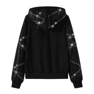 Shimmer 100% Cotton Breathable Lightweight Tracksuit Sweatpants Set Decorative Hoodie Trousers Outfit Fashion Forward Clothing - Product Image 2