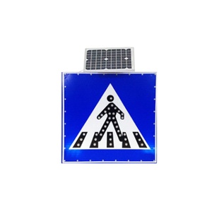 Panneaux de signalisation routière à LED solaires, signalisation d'avertissement de passage piétonnier, signalisation visuelle d'avertissement - Product Image 1