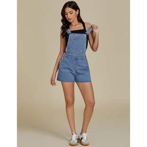 2025 Women's Summer High Jean <b>Shorts</b> Baggy Adjustable Straps Bib Stretchy <b>Denim</b> Overall Jumpsuits Pockets Overalls Shortalls - Product Image 6