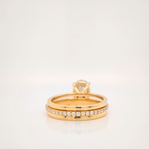 Anillo de Compromiso con Diamante Cultivado en Laboratorio de Corte Ovalado de 2.90 Ct, Halo Oculto, Certificado IGI, Oro Blanco de 14k, Aniversario de Lujo para Mujer - Product Image 3