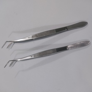Pinzas quirúrgicas curvadas, pinzas de algodón y vendaje, pinzas quirúrgicas de Punta dentada, pinzas para Meriam - Product Image 1