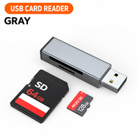 Lecteur de carte TF portable de type C, adaptateur OTG en alliage d'aluminium USB 2.0 pour smartphone, tablette, appareil photo, transfert de fichiers