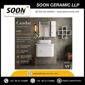 เฟอร์นิเจอร์ห้องน้ำ PVC แบบโมเดิร์นกันน้ำสำหรับโรงแรม ผลิตตามสั่งจากโรงงาน ประหยัดพื้นที่ พร้อมอ่างล้างหน้า ราคาประหยัด - Product Image 5