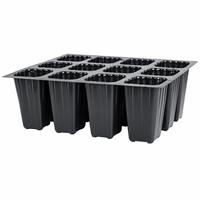 Plateau de semis carré en plastique PS robuste à 12 alvéoles pour jardin, verger, forêt, pépinière et fraises