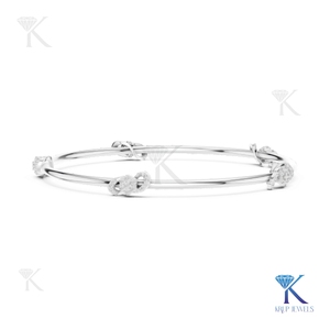 Solid Gold Diamond <b>Infinity</b> Station Bangle <b>Bracelet</b> 14K 18K Fine Women Minimalist Jewelry Manufacturer Wholesale Supplier - Product Image 5
