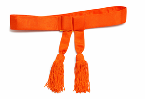 Cinturón de Cintura Ceremonial Naranja y Carmesí con Borlas, Accesorio de Vestir Formal de Primera Calidad - Product Image 4