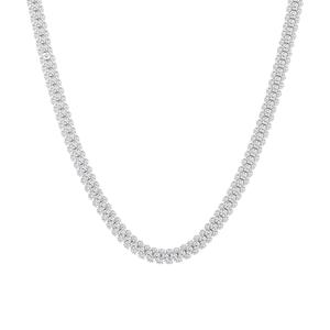 Collar de Tenis de Diamantes de Laboratorio y Oro Blanco Sólido de 18k para Mujer, Joyería de Diamantes de Lujo, Collar con Colgante Personalizado - Product Image 1