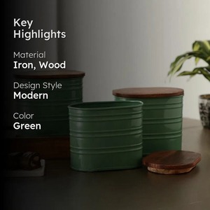 Wholesale Handcrafted <b>Stackable</b> Metal Kitchen Canister Set | Tea Coffee Sugar <b>Storage</b> <b>Containers</b> | Portable Vintage Pantry - Product Image 5