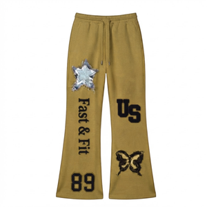 Wholesale Price Waistband 100% Cotton Eco-Friendly <b>Women's</b> <b>Flared</b> Satin Winter Casual Sports <b>Jogger</b> Sweatpants - Product Image 1