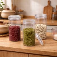 Boîte d'emballage transparente en PET |   Récipient de stockage alimentaire rond en plastique |   Conteneur en gros pour compléments alimentaires, noix, poudres et café