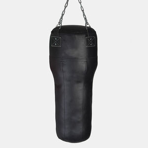 Saco de boxeo angular para uppercut en color negro puro, bolsas de cuero duraderas para entrenamiento de boxeo, precio económico al por mayor - Product Image 1