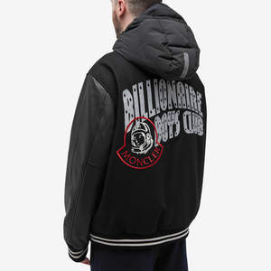 Premium Custom Varsity Jacket Men Streetwear Letterman Jacket <b>Detachable</b> Hood PU Leather <b>Sleeve</b> Baseball Bomber Jacket Unisex - Product Image 3