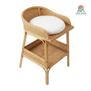 Cuna de ratán Nhat Minh con cambiador para bebés de 0 a 3 años, estilo rústico, cama para niños - Product Image 1