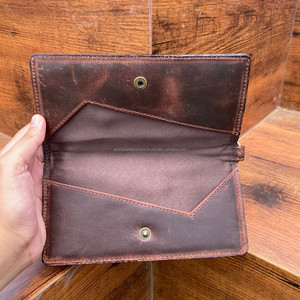 Cartera Roper de cuero genuino personalizable para mujer, cartera larga de chequera de moda de cuero de vaca Floral occidental mecanizada a mano - Product Image 4